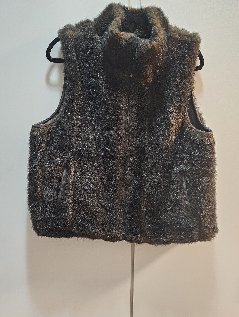 East 5th Reversable Dark Brown Faux Fur Vest
